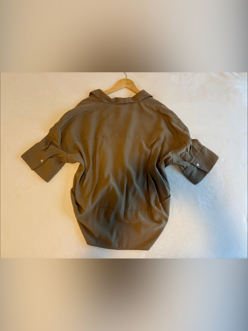 Banana Republic Olive Green V-Neck Short Sleeve Tunic - Picture 7 of 8